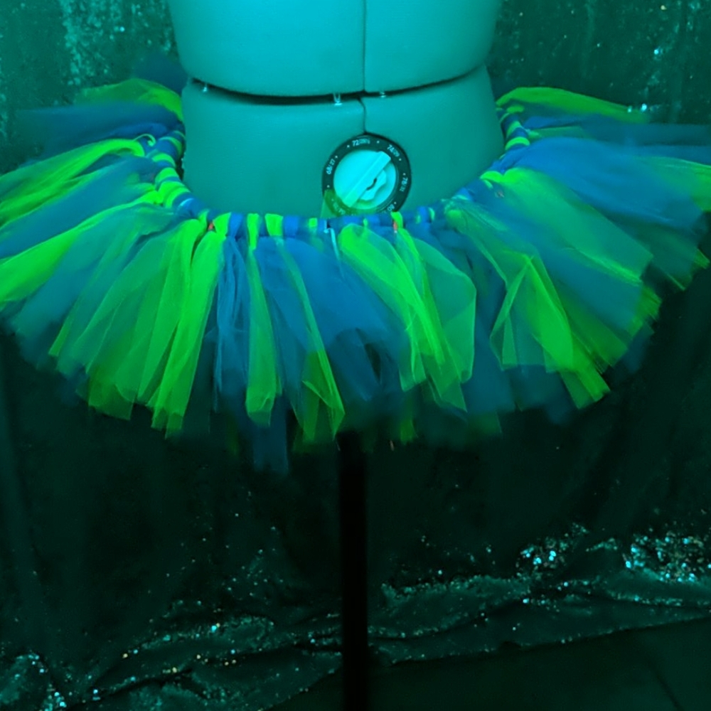 UV reactive micro mini rave skirt